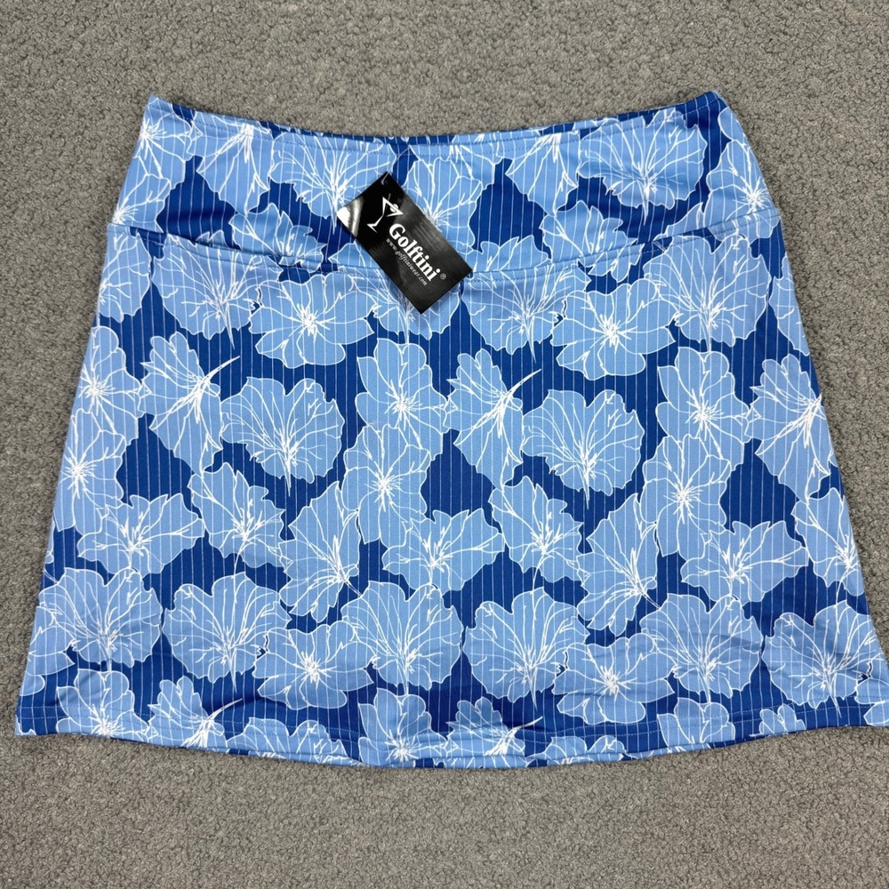 NEW Golftini Skort Women's XS Blue Skies Short Floral Athletic Tennis Golf Skirt